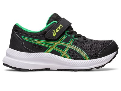 Asics Contend 8 Športne Superge Otroški Črne Svetlo Zelene | SI7985-299