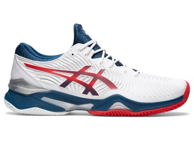 Asics Court FF 2 Clay Teniški Copati Moški Bele Modre | SI8318-035