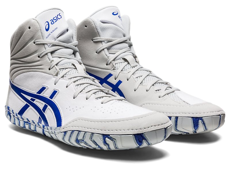 Asics Aggressor 5 Rokoborski Čevlji Moški Bele Modre | SI2576-016