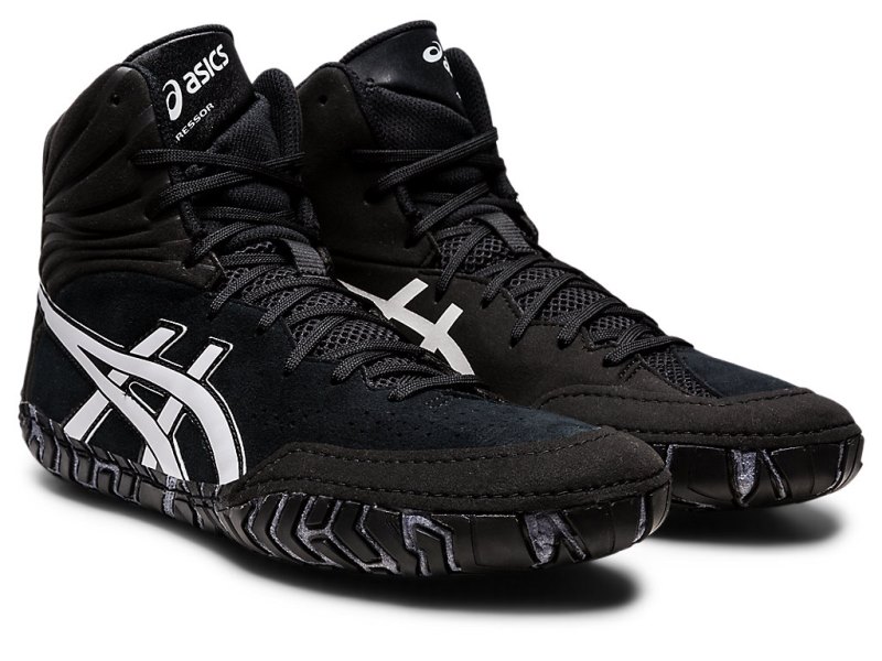 Asics Aggressor 5 Rokoborski Čevlji Moški Črne Bele | SI3592-757