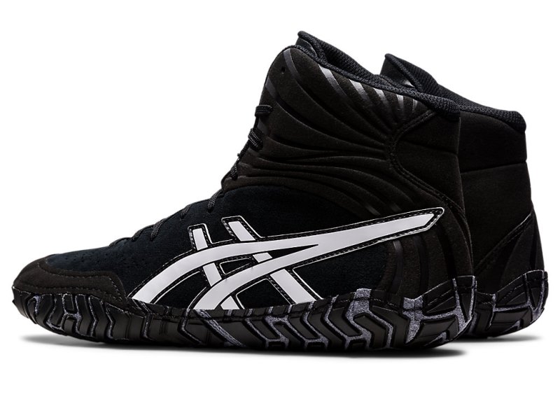 Asics Aggressor 5 Rokoborski Čevlji Moški Črne Bele | SI3592-757