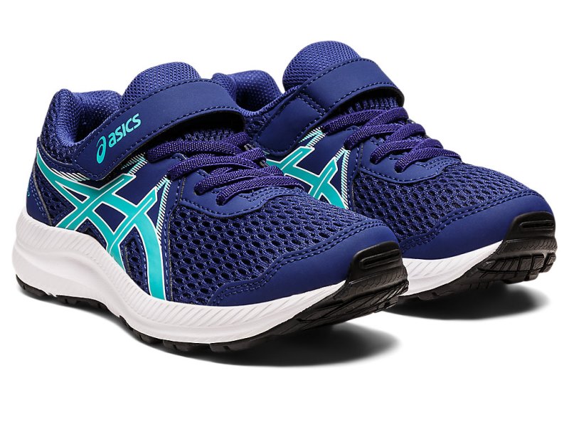 Asics Contend 7 Tekaški Čevlji Otroški Modre Zelene | SI7645-851