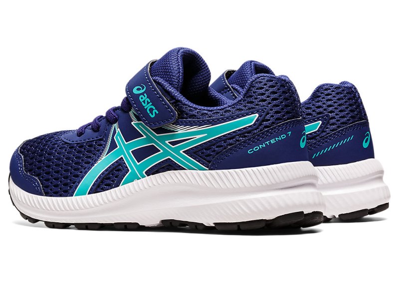 Asics Contend 7 Tekaški Čevlji Otroški Modre Zelene | SI7645-851