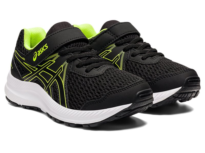 Asics Contend 7 Tekaški Čevlji Otroški Črne Zelene | SI1548-094