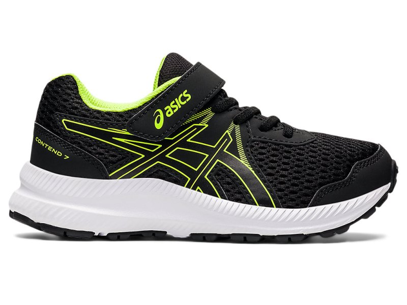 Asics Contend 7 Tekaški Čevlji Otroški Črne Zelene | SI1548-094