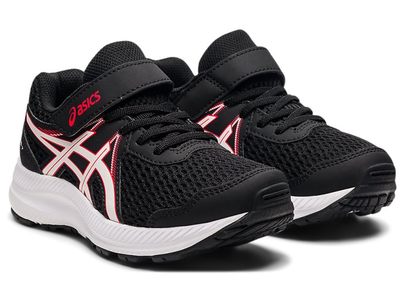 Asics Contend 7 Tekaški Čevlji Otroški Črne Rdeče | SI3863-520