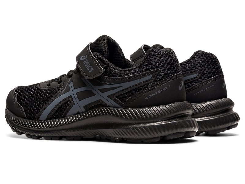 Asics Contend 7 Tekaški Čevlji Otroški Črne Sive | SI8912-954