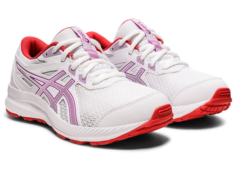 Asics Contend 8 Športne Superge Otroški Bele Vijolične | SI8364-113