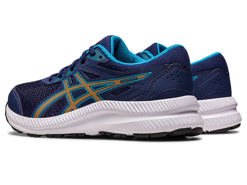 Asics Contend 8 Športne Superge Otroški Indigo Modre Oranžne | SI1011-800