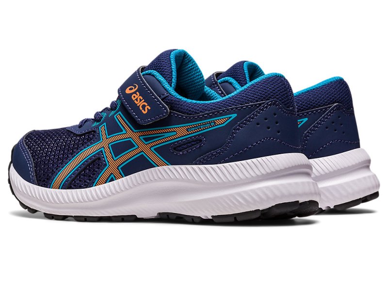 Asics Contend 8 Športne Superge Otroški Indigo Modre Oranžne | SI2971-904