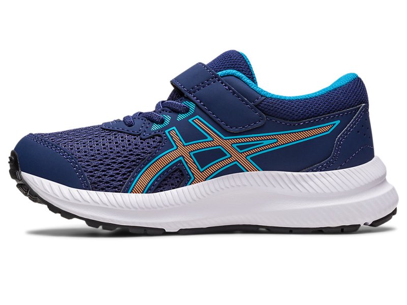 Asics Contend 8 Športne Superge Otroški Indigo Modre Oranžne | SI2971-904