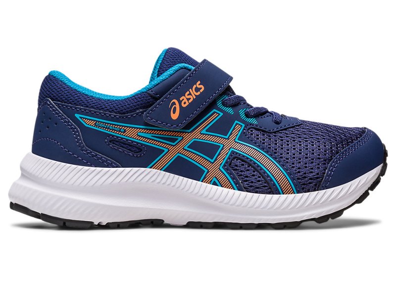 Asics Contend 8 Športne Superge Otroški Indigo Modre Oranžne | SI2971-904