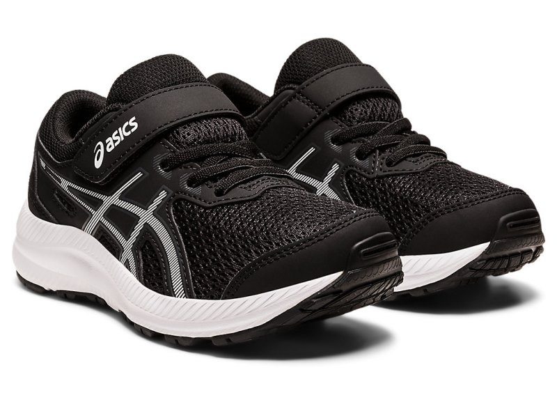 Asics Contend 8 Športne Superge Otroški Črne Bele | SI3266-678