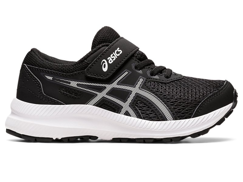 Asics Contend 8 Športne Superge Otroški Črne Bele | SI3266-678