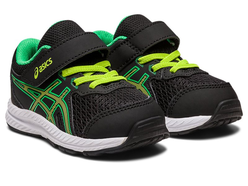 Asics Contend 8 Športne Superge Otroški Črne Svetlo Zelene | SI6855-696