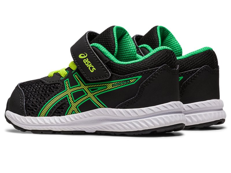 Asics Contend 8 Športne Superge Otroški Črne Svetlo Zelene | SI6855-696