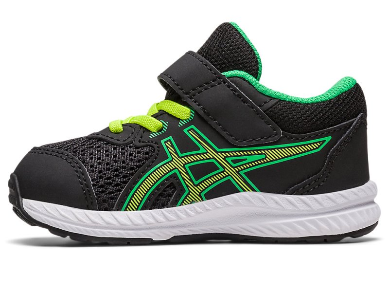 Asics Contend 8 Športne Superge Otroški Črne Svetlo Zelene | SI6855-696