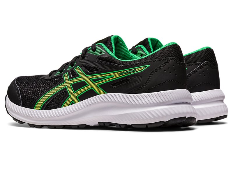 Asics Contend 8 Športne Superge Otroški Črne Svetlo Zelene | SI7230-778