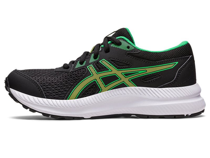 Asics Contend 8 Športne Superge Otroški Črne Svetlo Zelene | SI7230-778