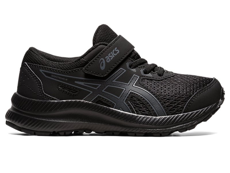 Asics Contend 8 Športne Superge Otroški Črne Sive | SI8487-153