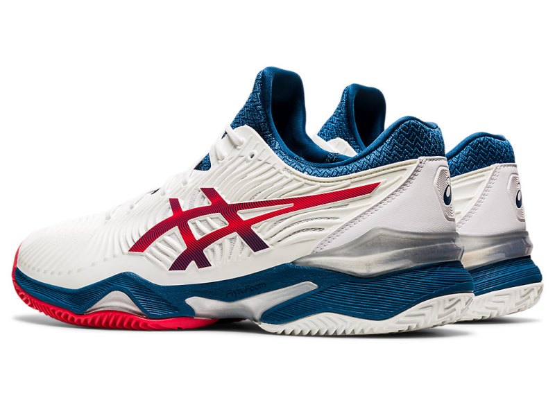 Asics Court FF 2 Clay Teniški Copati Moški Bele Modre | SI8318-035