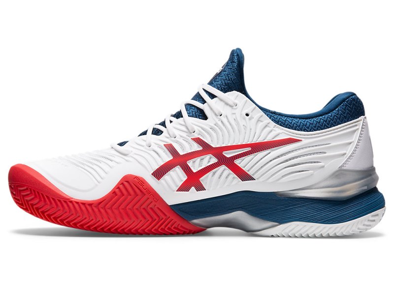 Asics Court FF 2 Clay Teniški Copati Moški Bele Modre | SI8318-035