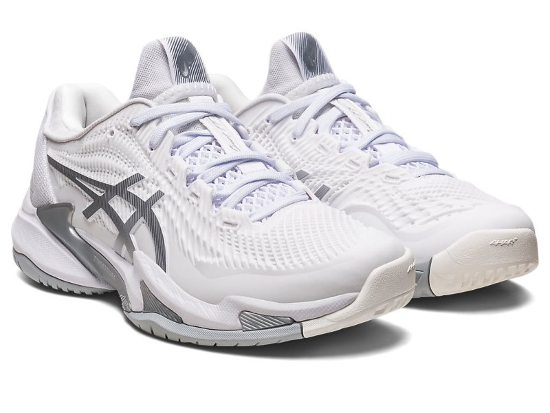 Asics Court FF 3 Teniški Copati Ženske Bele Srebrne | SI4465-212