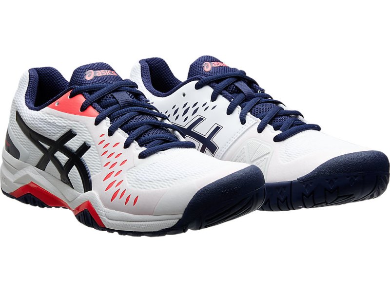 Asics Gel-challenger 12 Teniški Copati Ženske Bele Temno Modre | SI0588-423