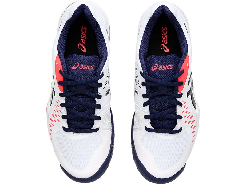 Asics Gel-challenger 12 Teniški Copati Ženske Bele Temno Modre | SI0588-423