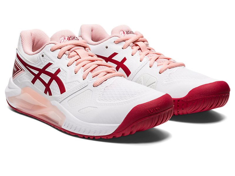 Asics Gel-challenger 13 Teniški Copati Ženske Bele Temno Rdeče | SI9999-287