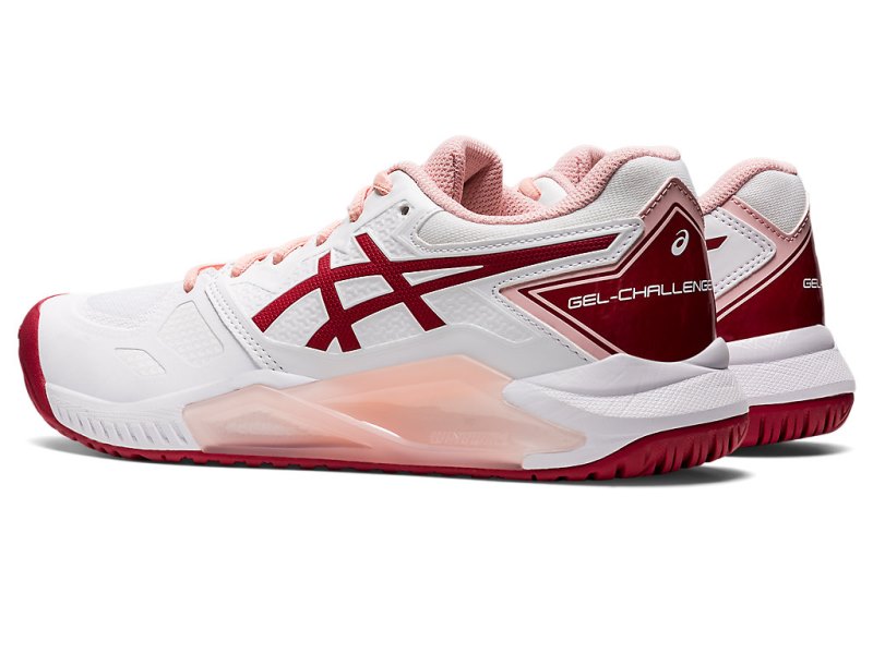 Asics Gel-challenger 13 Teniški Copati Ženske Bele Temno Rdeče | SI9999-287