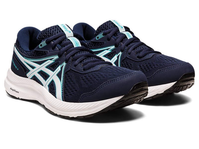 Asics Gel-contend 7 Tekaški Čevlji Ženske Črne Svetlo Modre | SI0658-977