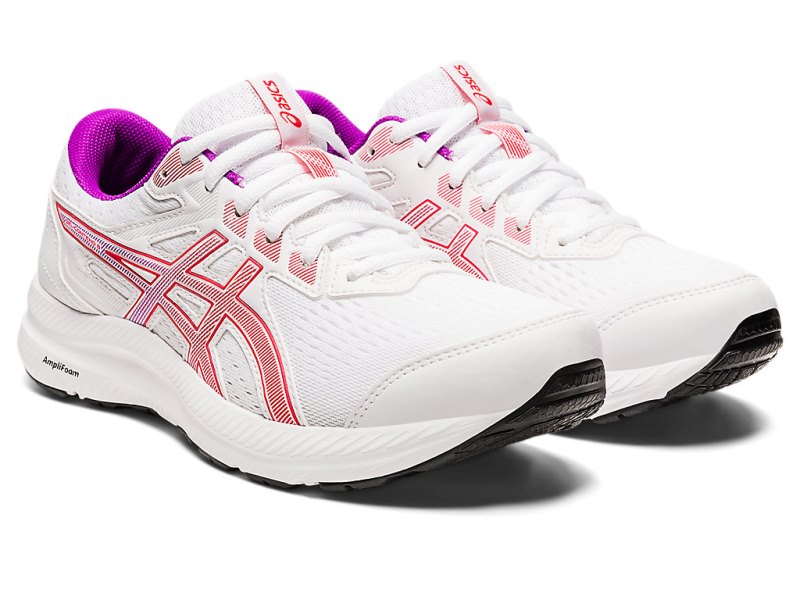 Asics Gel-contend 8 Tekaški Čevlji Ženske Bele Rdeče | SI3036-190