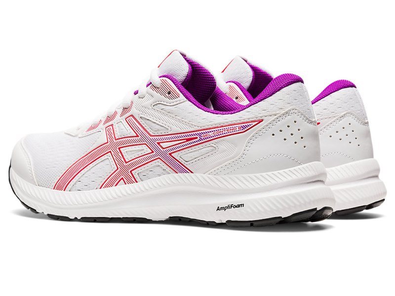 Asics Gel-contend 8 Tekaški Čevlji Ženske Bele Rdeče | SI3036-190