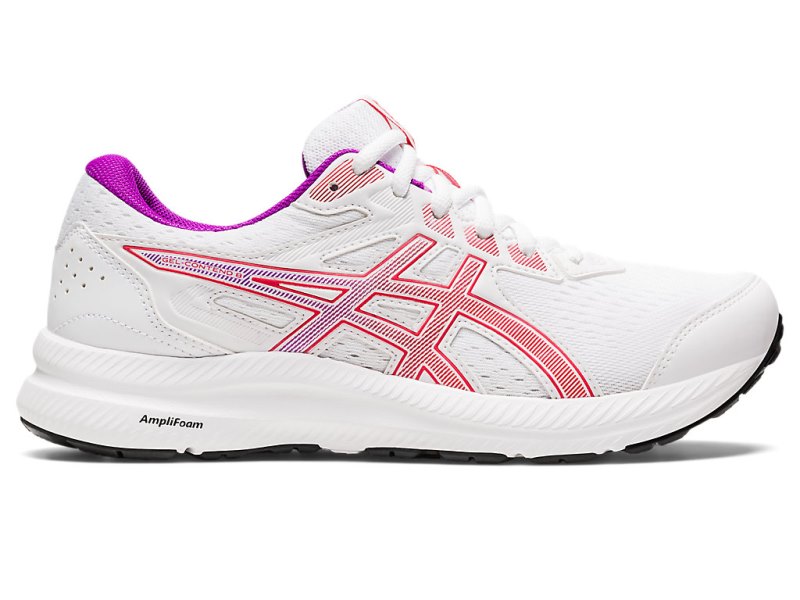 Asics Gel-contend 8 Tekaški Čevlji Ženske Bele Rdeče | SI3036-190