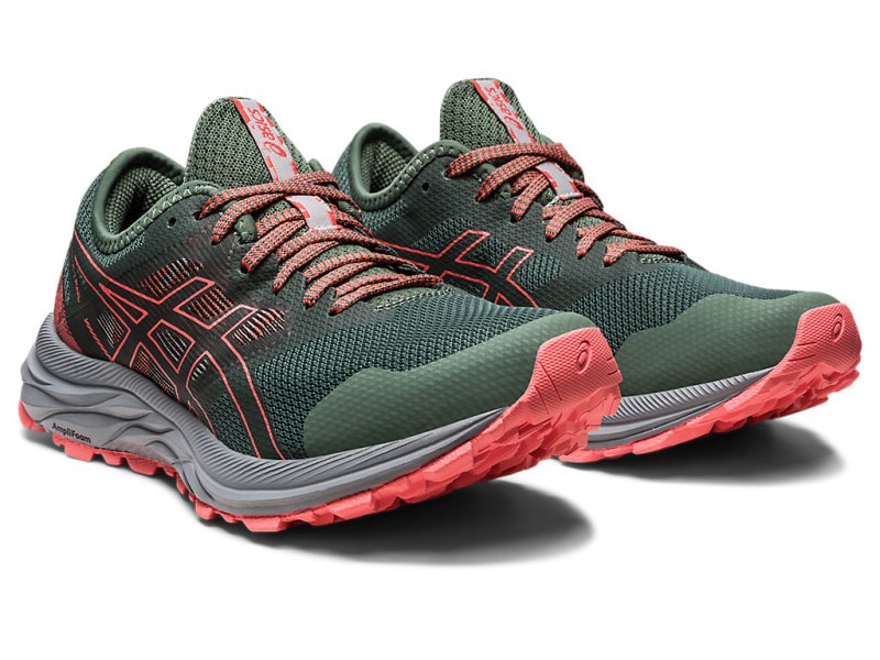 Asics Gel-eXCite Trail Tekaški Čevlji Ženske Temno Zelene Koralne | SI5226-038