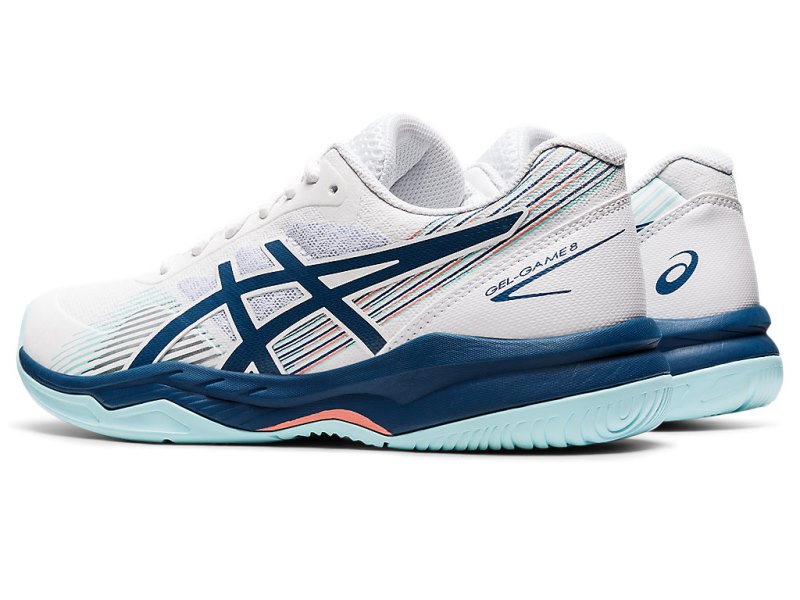 Asics Gel-game 8 Teniški Copati Ženske Bele Svetlo Indigo | SI9213-949