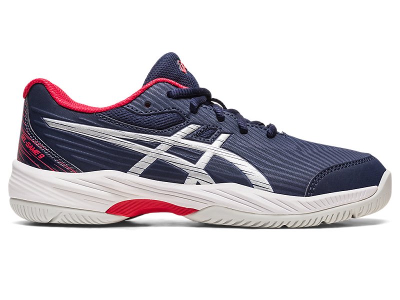 Asics Gel-game 9 Teniški Copati Otroški Črne Srebrne | SI2163-430