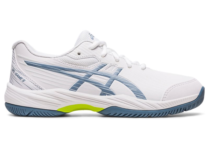 Asics Gel-game 9 Teniški Copati Otroški Bele Sive Modre | SI4999-819