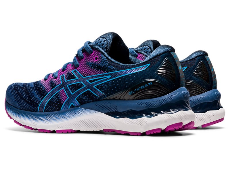 Asics Gel-nimbus 23 (D) Tekaški Čevlji Ženske Temno Sive Svetlo Turkizna | SI0259-219