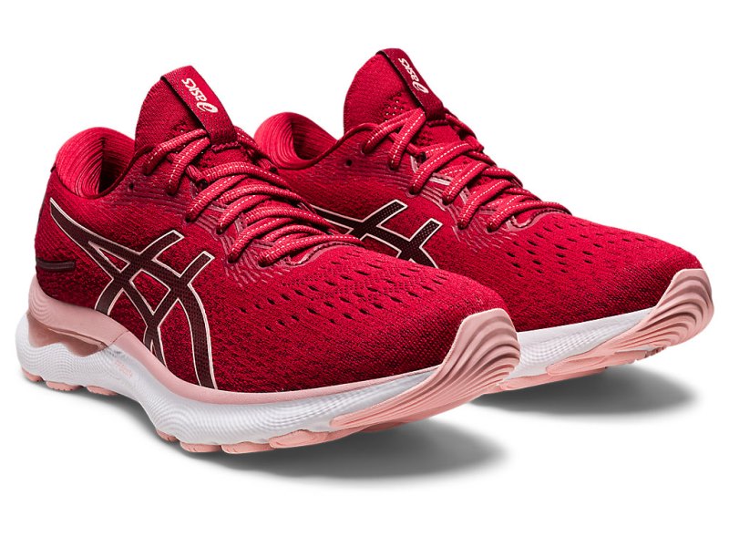 Asics Gel-nimbus 24 Tekaški Čevlji Ženske Temno Rdeče Roza | SI0954-262