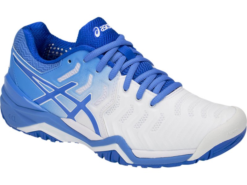 Asics Gel-resolution 7 Teniški Copati Ženske Bele Modre | SI5759-995