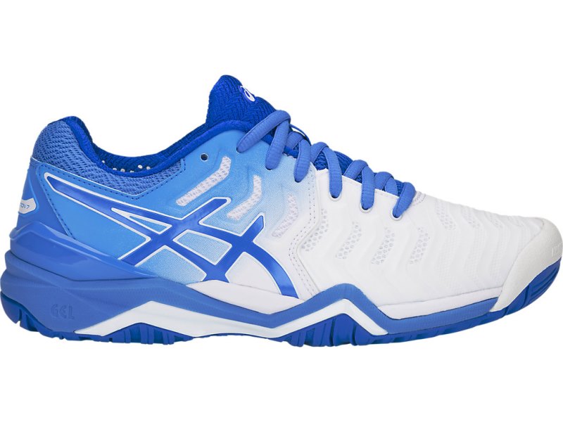 Asics Gel-resolution 7 Teniški Copati Ženske Bele Modre | SI5759-995