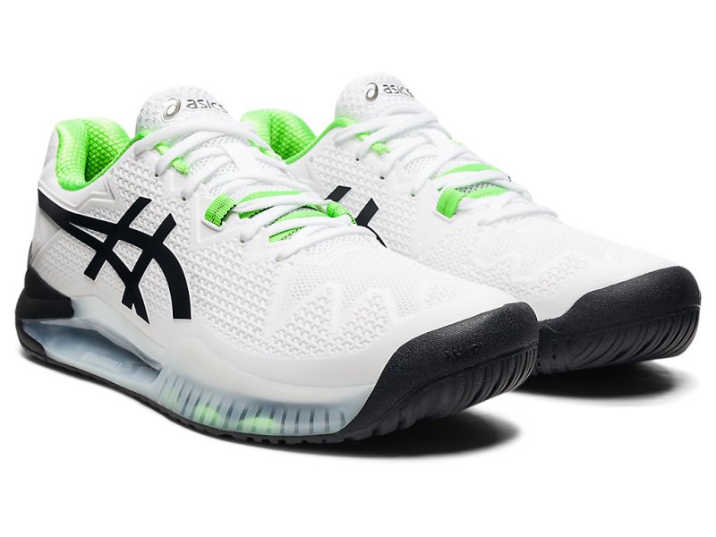 Asics Gel-resolution 8 (2E) Teniški Copati Moški Bele Zelene | SI5008-716