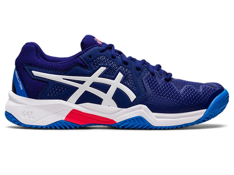 Asics Gel-resolution 8 Clay Športne Superge Otroški Modre Bele | SI8725-149