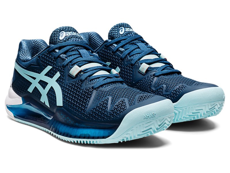 Asics Gel-resolution 8 Clay Teniški Copati Ženske Svetlo Indigo Modre | SI3942-426