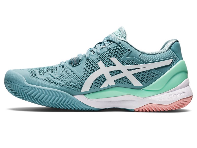 Asics Gel-resolution 8 Clay Teniški Copati Ženske Modre Bele | SI4557-752