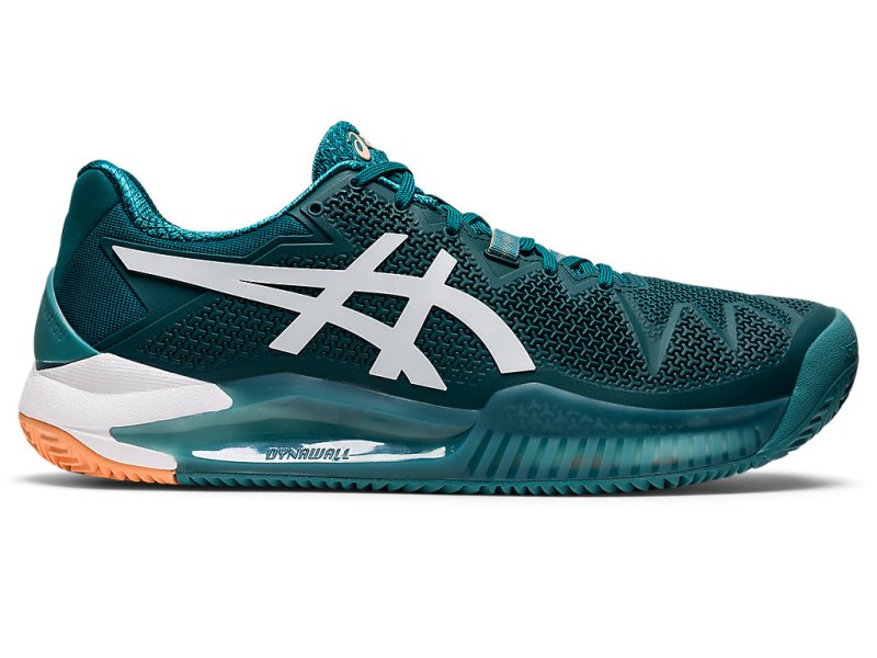 Asics Gel-resolution 8 Clay Teniški Copati Moški Temno Zelene Bele | SI9670-611