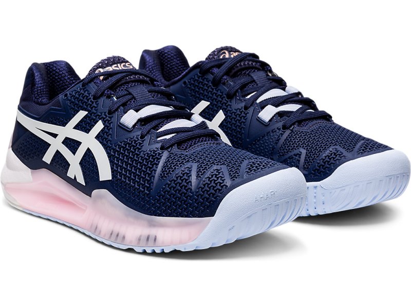 Asics Gel-resolution 8 Teniški Copati Ženske Temno Modre Bele | SI1085-897