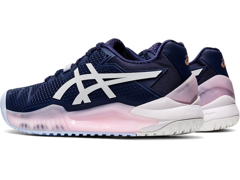 Asics Gel-resolution 8 Teniški Copati Ženske Temno Modre Bele | SI1085-897